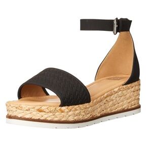 DV Dolce Vita Women's Byndi Espadrille Platform Wedge Sandal Black‎ Woven Size 8